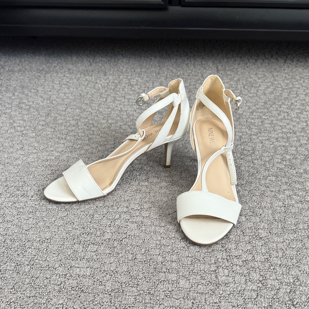 Nine West Cream Strappy Heels